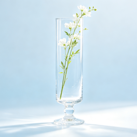Tall-stemmed glass vase