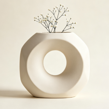 Hollow Ring-Shaped Ceramic Vase